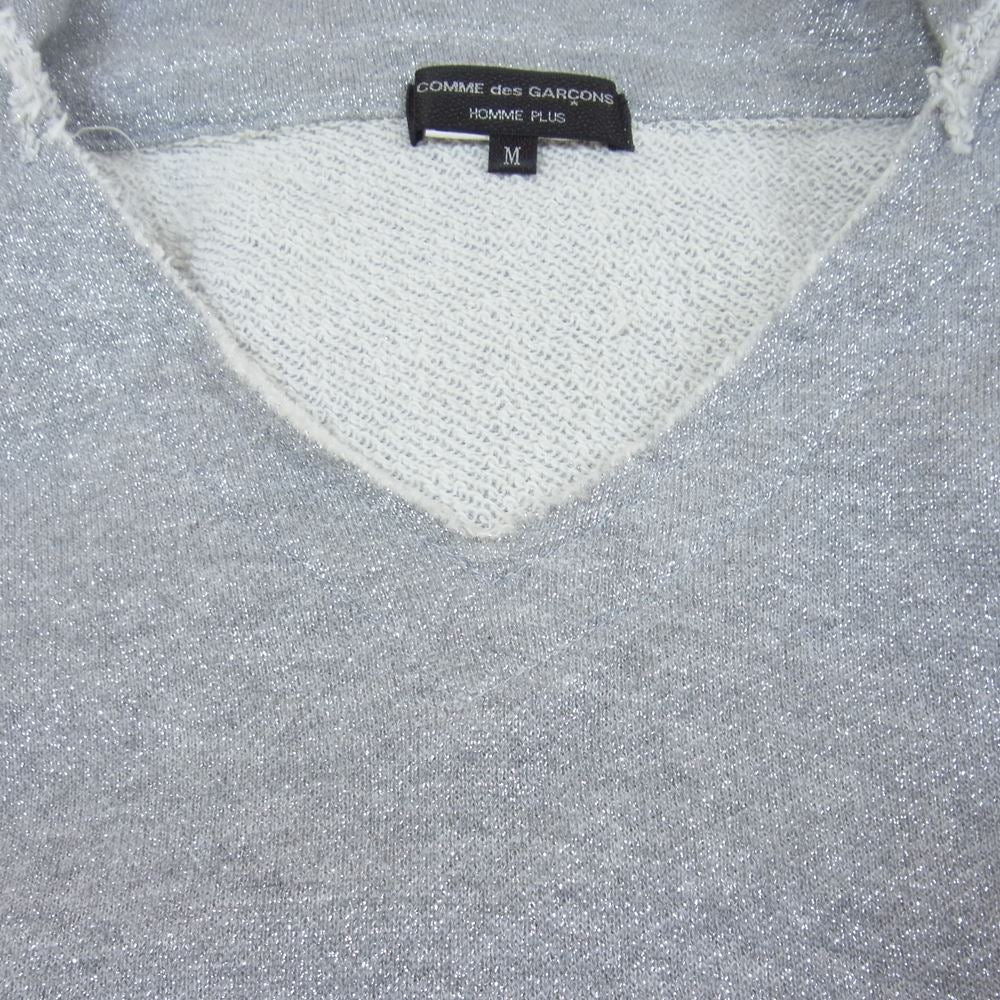 COMME des GARCONS HOMME PLUS コムデギャルソンオムプリュス AD2019 PD-T022 LONG PULLOVER PARKA ラメ加工 ロング プルオーバー パーカー フーディ グレー系 M【中古】