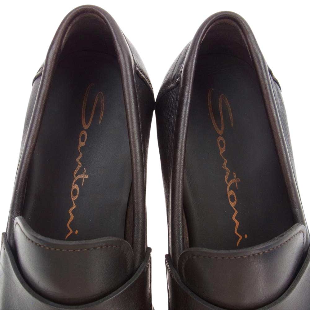 Santoni サントーニ LOAFER ローファーシューズ 革靴  ダークブラウン系 26.0cm【中古】