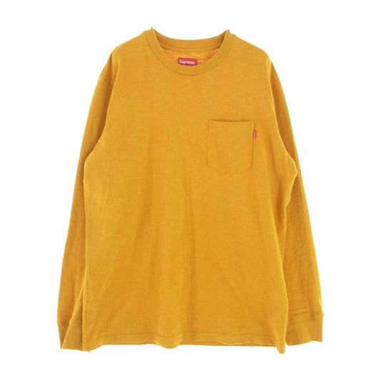 Supreme シュプリーム Pocket L/S TEE 長袖 Tシャツ カットソー  イエロー系 M【中古】