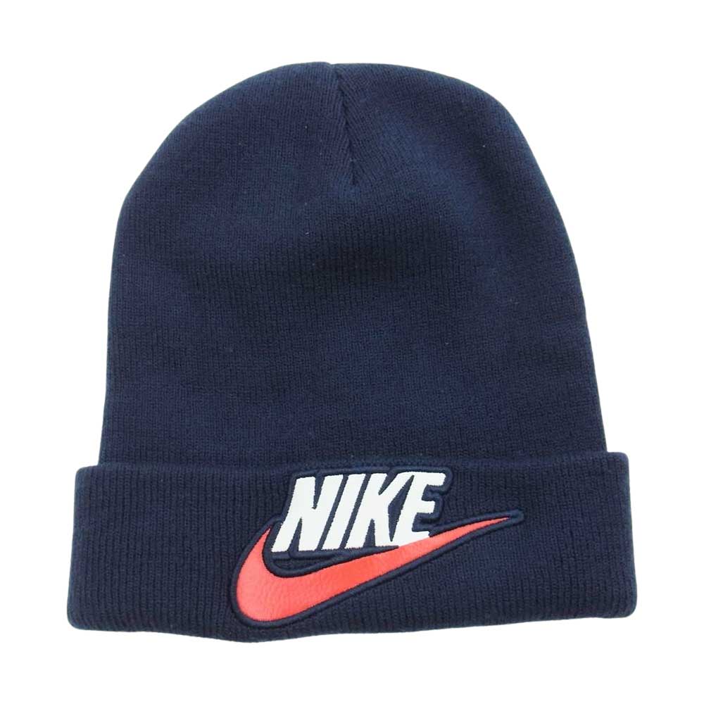 Supreme シュプリーム 18AW AT0107-410 NIKE ナイキ Beanie ロゴ ビーニー ニット帽 ネイビー系【中古】