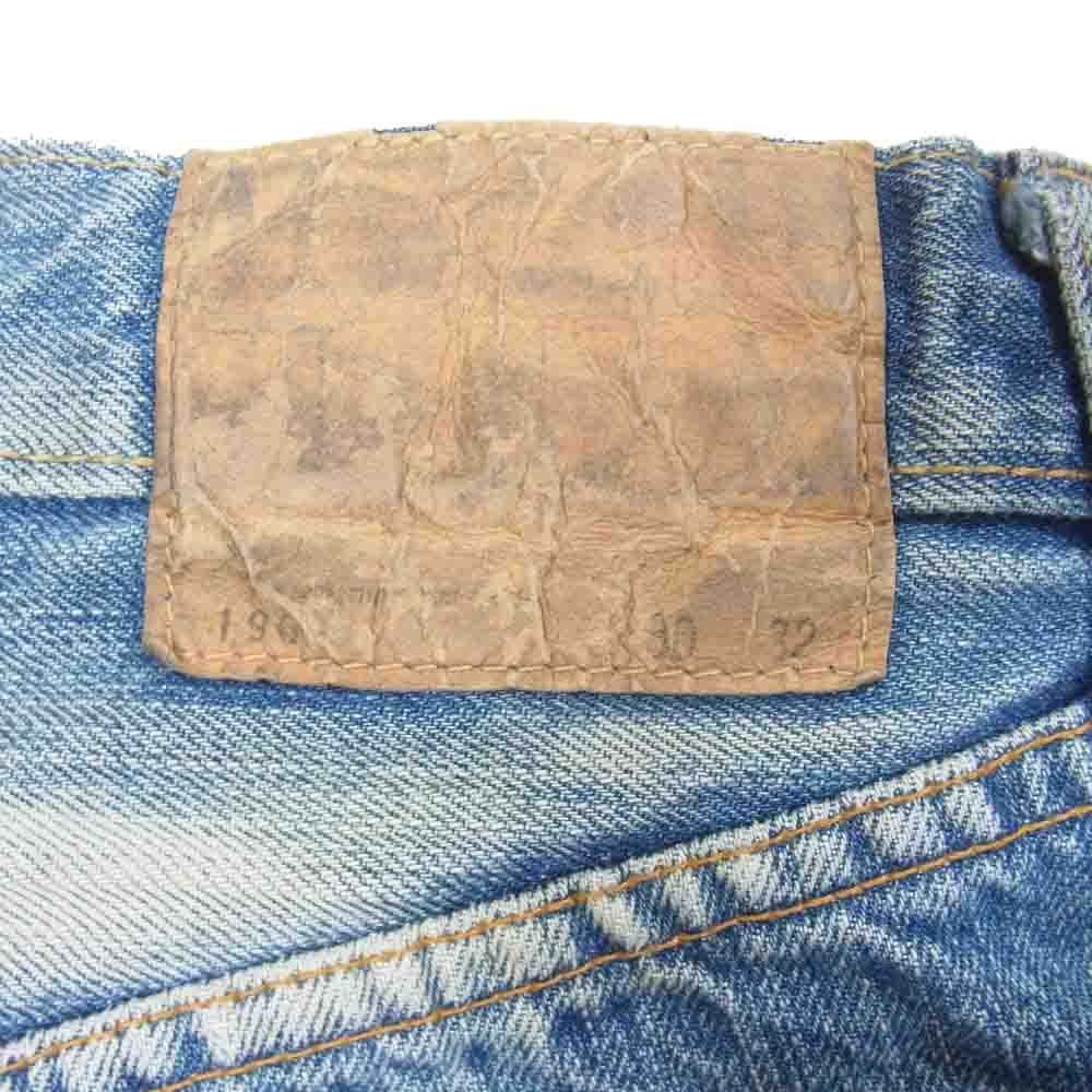 SUGAR CANE シュガーケーン USED加工 パッチワーク ダメージ ボタンフライ デニムパンツ ジーンズ インディゴブルー系【中古】