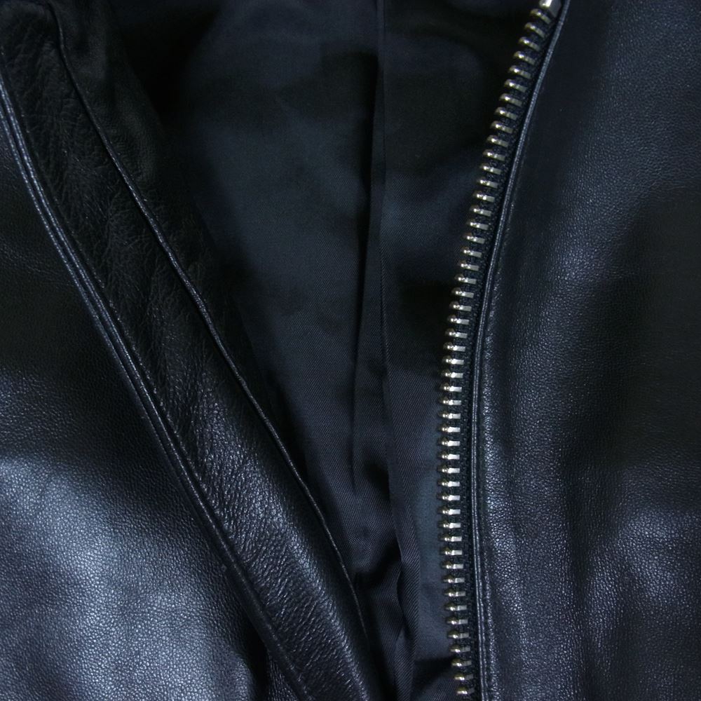 BEAMS ビームス シープレザー シングルライダースジャケット ブラック系 S【中古】