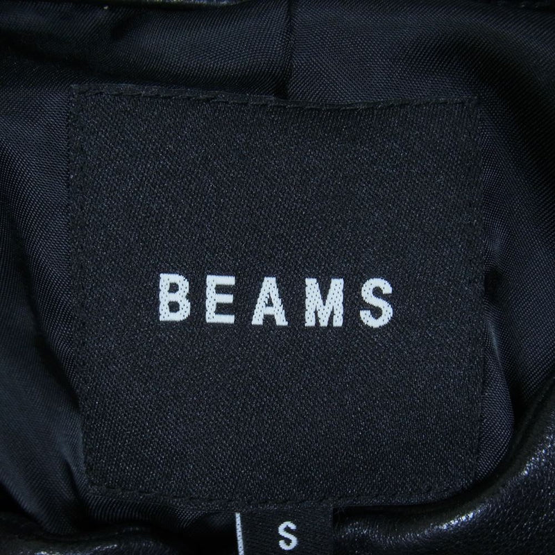 BEAMS ビームス シープレザー シングルライダースジャケット ブラック系 S【中古】