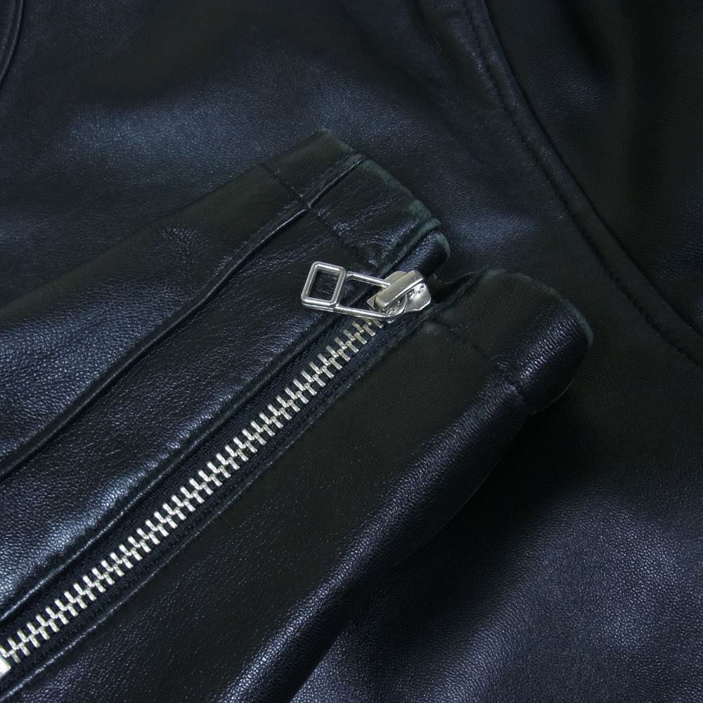 BEAMS ビームス シープレザー シングルライダースジャケット ブラック系 S【中古】
