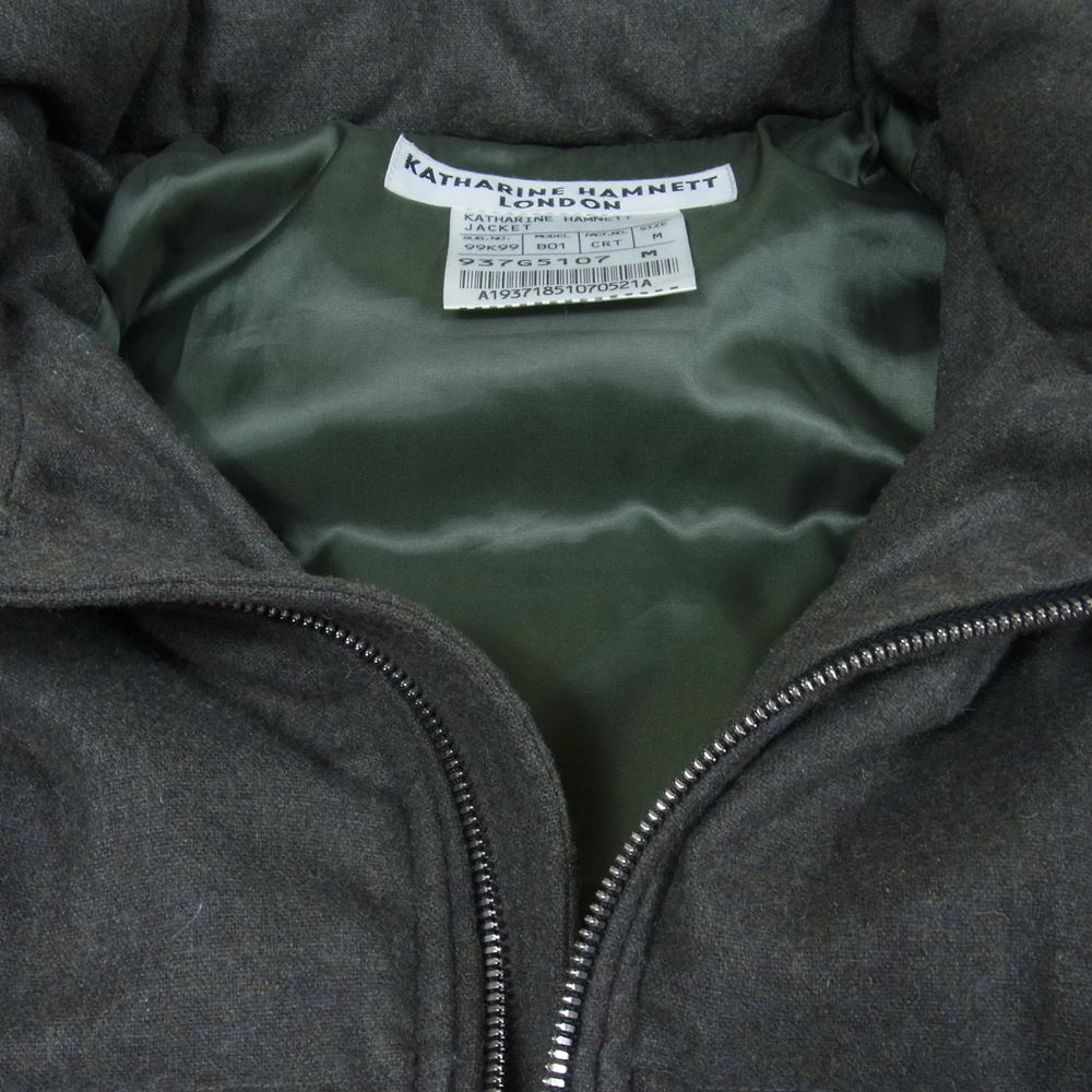 KATHARINE HAMNETT キャサリン・ハムネット 937G5107 ウール レーヨン混 ダウンジャケット カーキ系 M【中古】