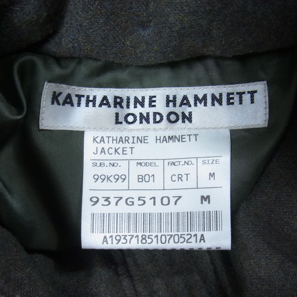 KATHARINE HAMNETT キャサリン・ハムネット 937G5107 ウール レーヨン混 ダウンジャケット カーキ系 M【中古】