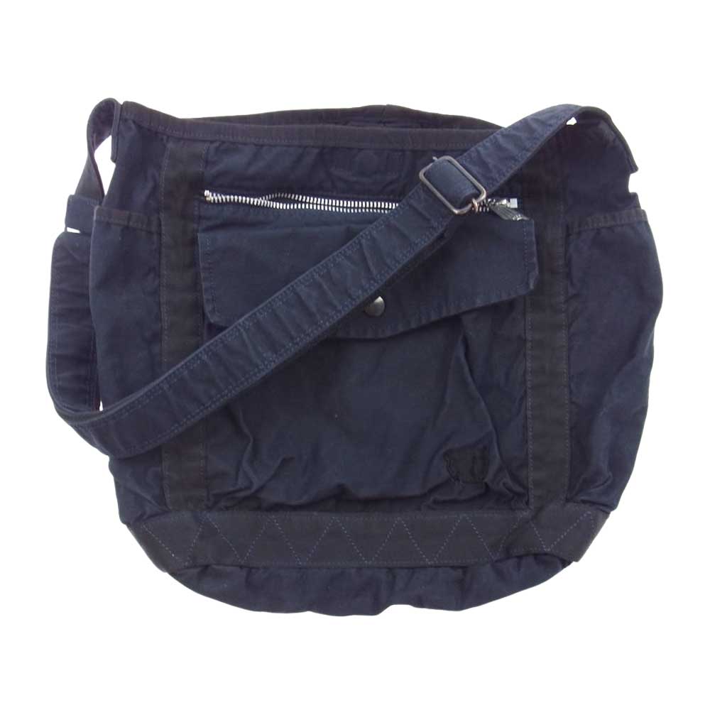 PORTER ポーター CRAG TOTE BAG 裏地ナイロン キャンバス ショルダーバッグ ダークネイビー系【中古】