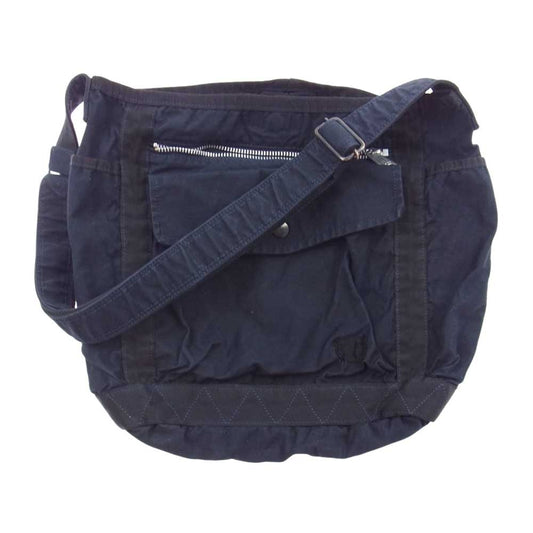 PORTER ポーター CRAG TOTE BAG 裏地ナイロン キャンバス ショルダーバッグ ダークネイビー系【中古】