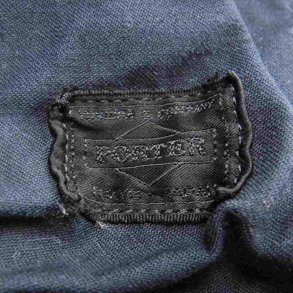 PORTER ポーター CRAG TOTE BAG 裏地ナイロン キャンバス ショルダーバッグ ダークネイビー系【中古】