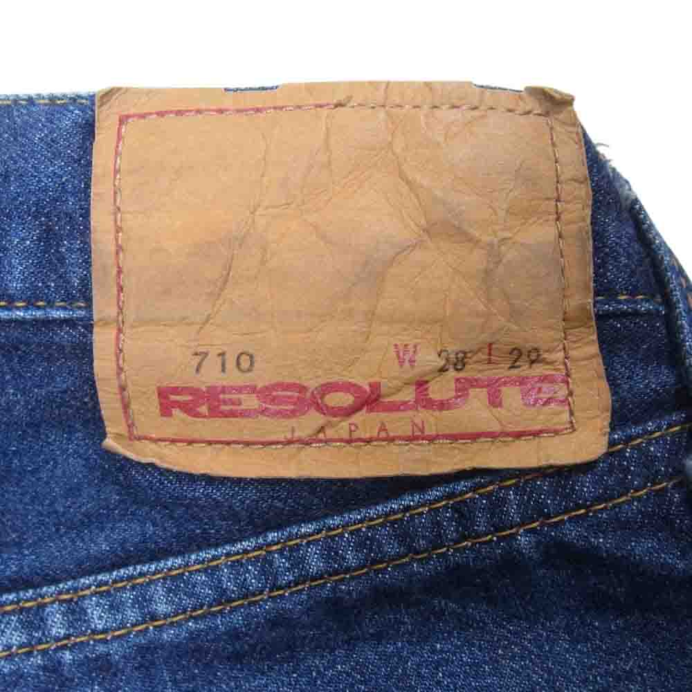 RESOLUTE リゾルト 710 ボタンフライ 5ポケット ストレート デニムパンツ ジーンズ インディゴブルー系 28【中古】