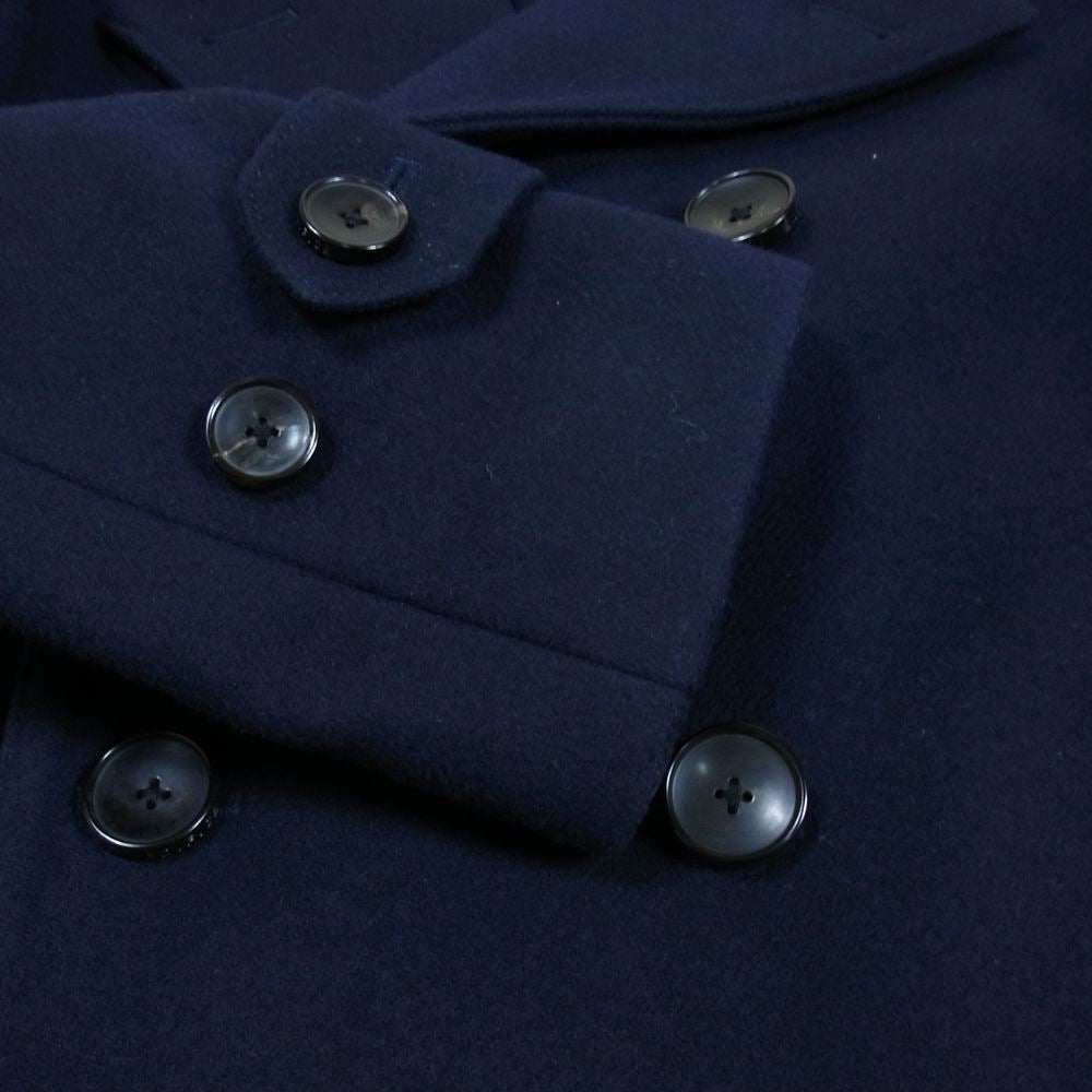 EDIFICE エディフィス 17-020-320-2008-3-0 Belesto ベレスト ウール100％ ダブルブレスト ジャケット ハーフコート ネイビー系 42【中古】