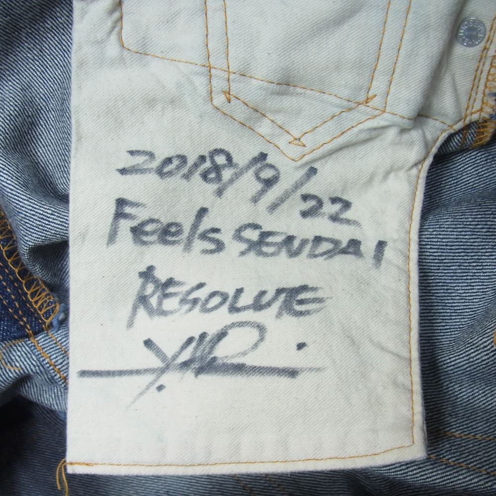 RESOLUTE リゾルト 712 ジップフライ 5ポケット ストレート デニムパンツ ジーンズ インディゴブルー系 28【中古】