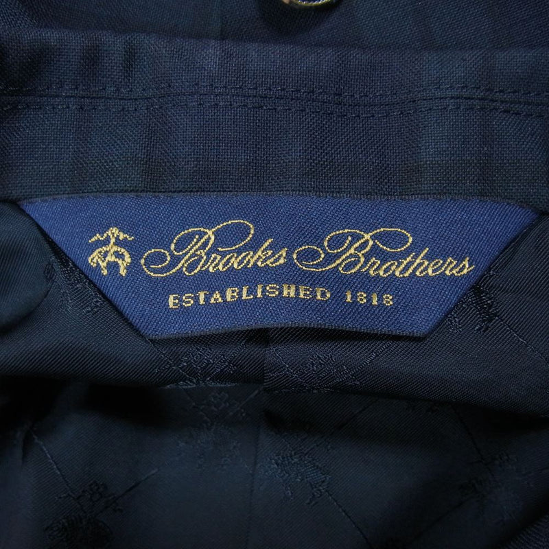 Brooks Brothers ブルックスブラザーズ 19-14-6309 モヘア混 ウール 背抜き タータンチェック 3B テーラード ジャケット ネイビー系 36SHT【中古】