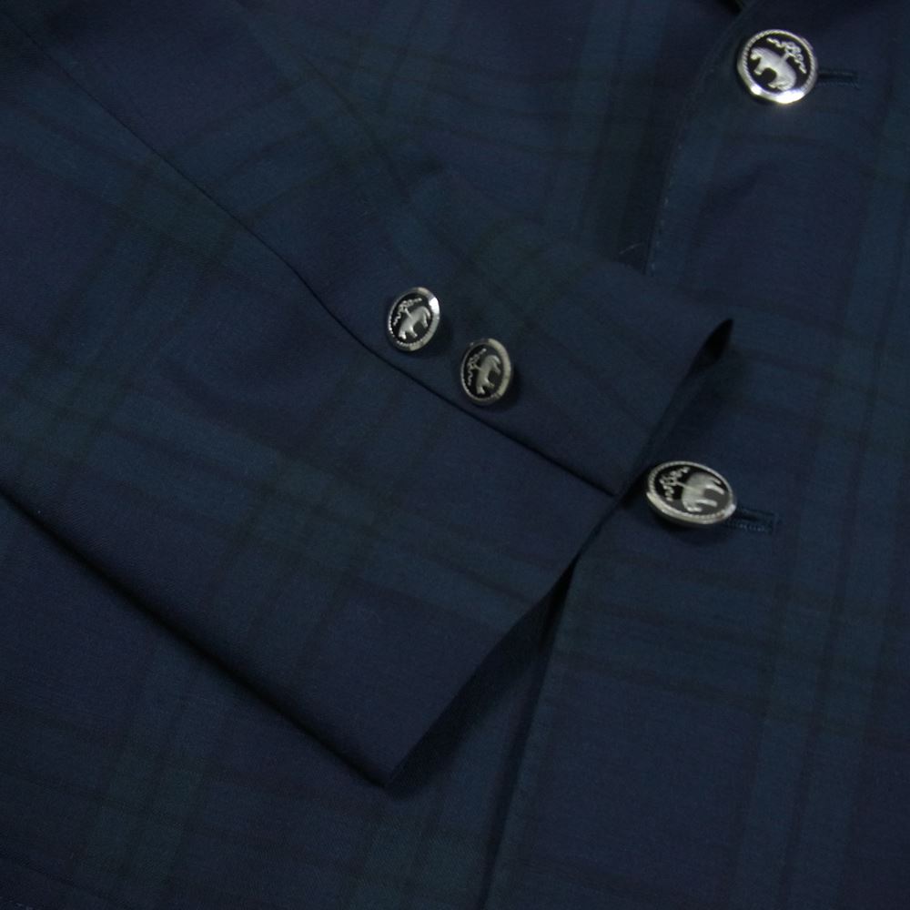 Brooks Brothers ブルックスブラザーズ 19-14-6309 モヘア混 ウール 背抜き タータンチェック 3B テーラード ジャケット ネイビー系 36SHT【中古】