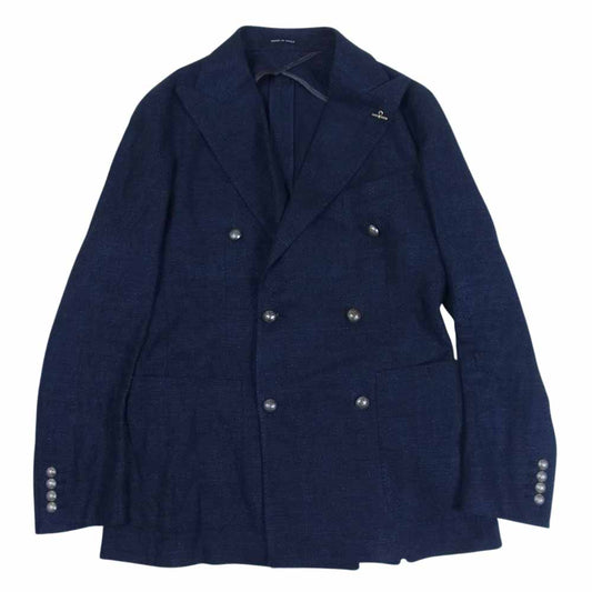 タリアトーレ 国内正規品 イタリア製 1SMC20K 麻 リネン メタルボタン テーラードジャケット ネイビー系 44/7 R【中古】
