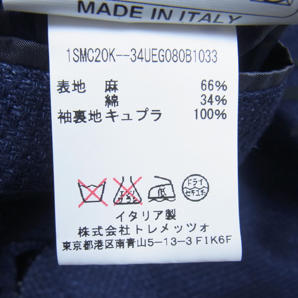 タリアトーレ 国内正規品 イタリア製 1SMC20K 麻 リネン メタルボタン テーラードジャケット ネイビー系 44/7 R【中古】