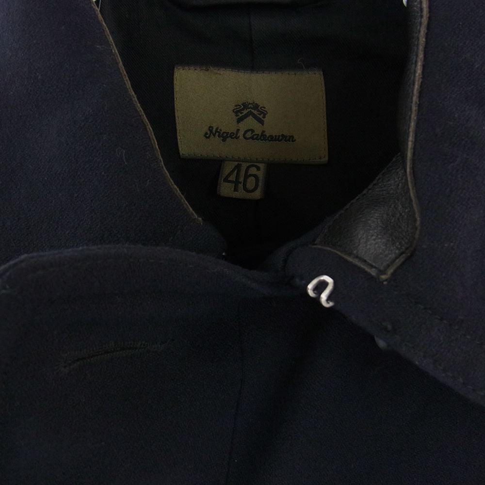 Nigel Cabourn ナイジェルケーボン 8010000000 ウール レザー ミリタリー Pコート ピーコート ブラック系 46【中古】