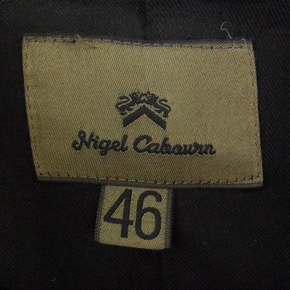 Nigel Cabourn ナイジェルケーボン 8010000000 ウール レザー ミリタリー Pコート ピーコート ブラック系 46【中古】