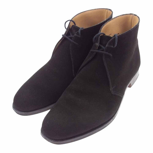 CROCKETT&JONES クロケットアンドジョーンズ 英国製 1645-3015-01 CHERTSEY チャートシー スエードレザー チャッカブーツ ブラック系 7E【中古】