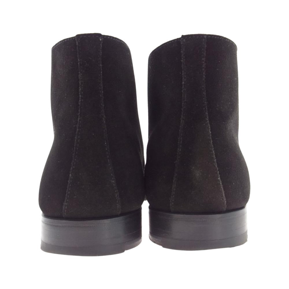 CROCKETT&JONES クロケットアンドジョーンズ 英国製 1645-3015-01 CHERTSEY チャートシー スエードレザー チャッカブーツ ブラック系 7E【中古】