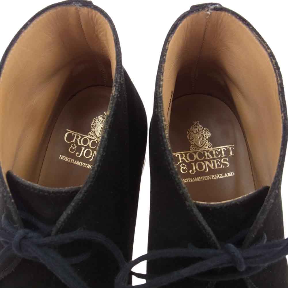 CROCKETT&JONES クロケットアンドジョーンズ 英国製 1645-3015-01 CHERTSEY チャートシー スエードレザー チャッカブーツ ブラック系 7E【中古】