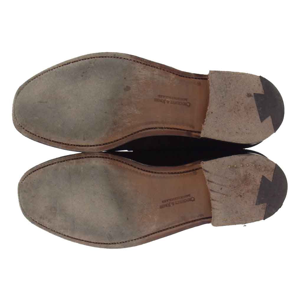 CROCKETT&JONES クロケットアンドジョーンズ 英国製 1645-3015-01 CHERTSEY チャートシー スエードレザー チャッカブーツ ブラック系 7E【中古】