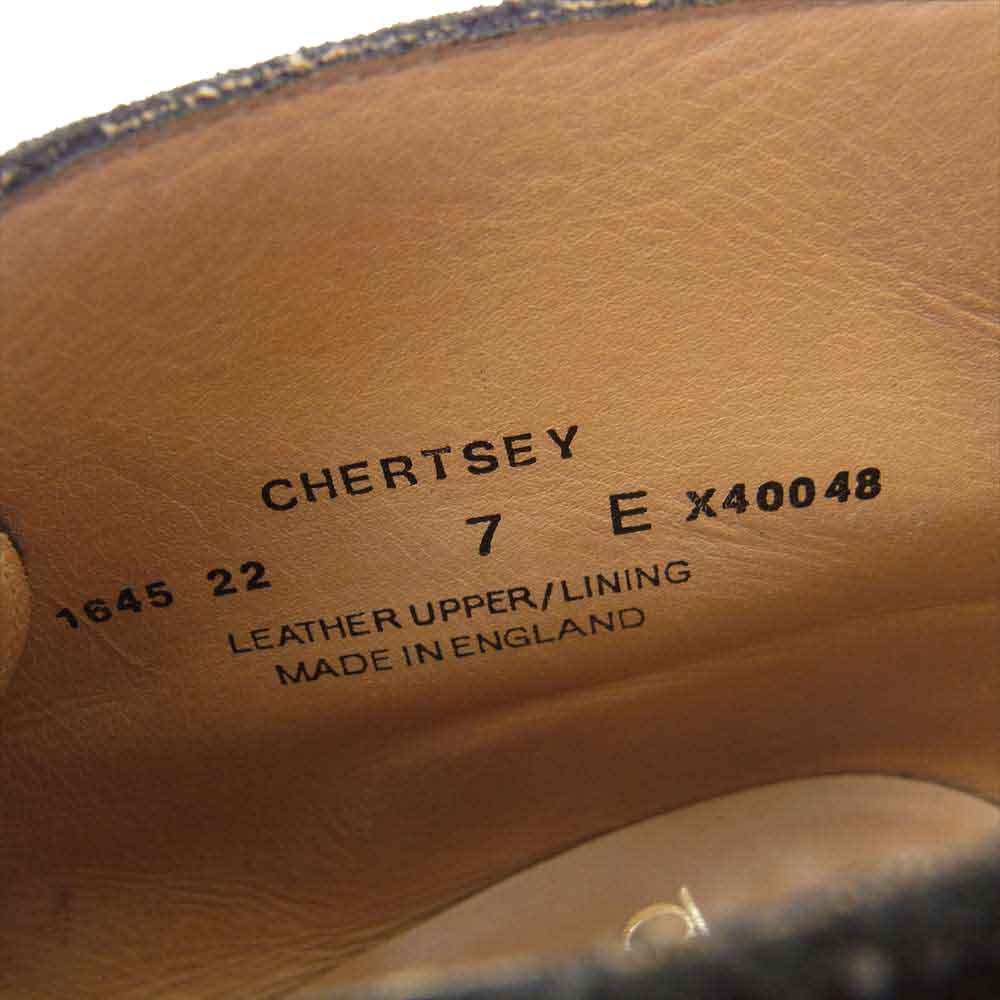 CROCKETT&JONES クロケットアンドジョーンズ 英国製 1645-3015-01 CHERTSEY チャートシー スエードレザー チャッカブーツ ブラック系 7E【中古】