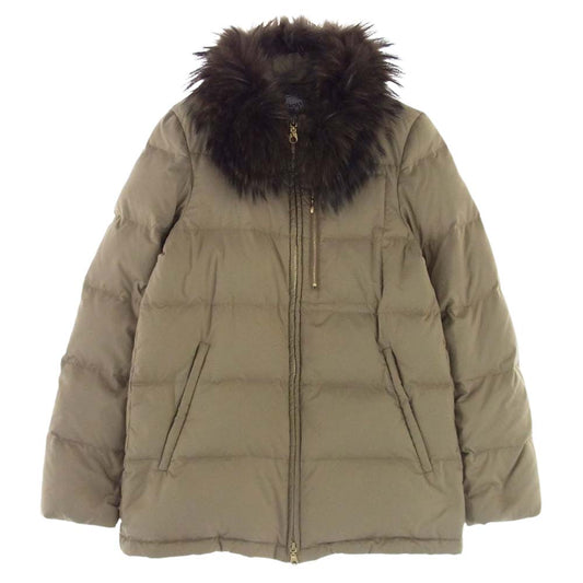Deuxieme Classe ドゥーズィエムクラス カナディアンダック ラクーンファー スタンド ダウンコート ベージュ系 36【美品】【中古】