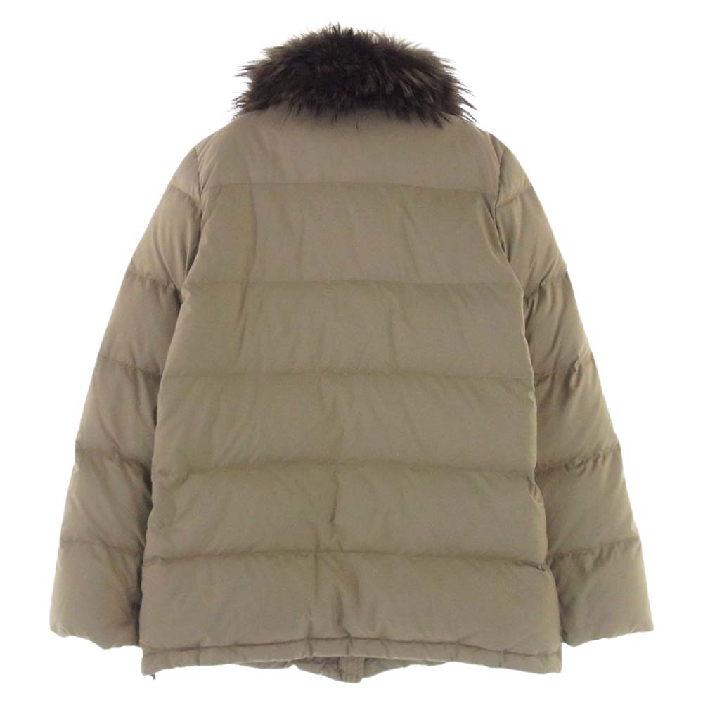 Deuxieme Classe ドゥーズィエムクラス カナディアンダック ラクーンファー スタンド ダウンコート ベージュ系 36【美品】【中古】