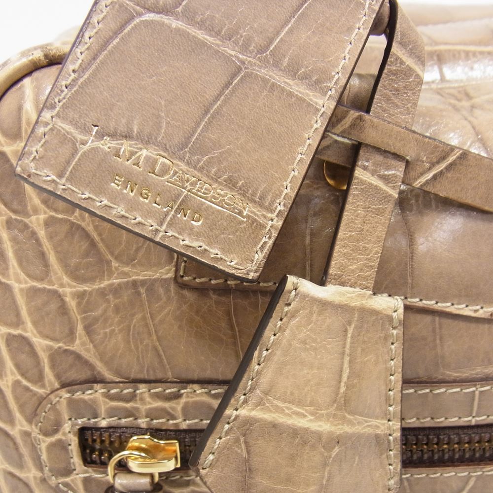 J&M Davidson ジェイアンドエムデヴィッドソン VIVI ヴィヴィ クロコ型押し レザー ハンドバッグ ボストンバッグ ブラウン系【中古】