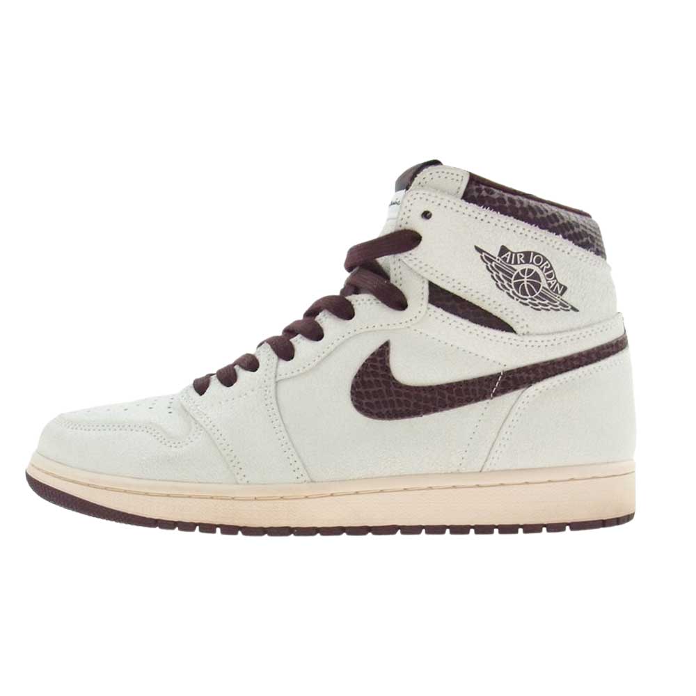 NIKE ナイキ DO7097 100 ×A MA MANIERE AIR JORDAN 1 RETRO HIGH OG SP アマ マニエール エアジョーダン1 ハイカットスニーカー ホワイト系 エンジ系 28.5cm【極上美品】【中古】