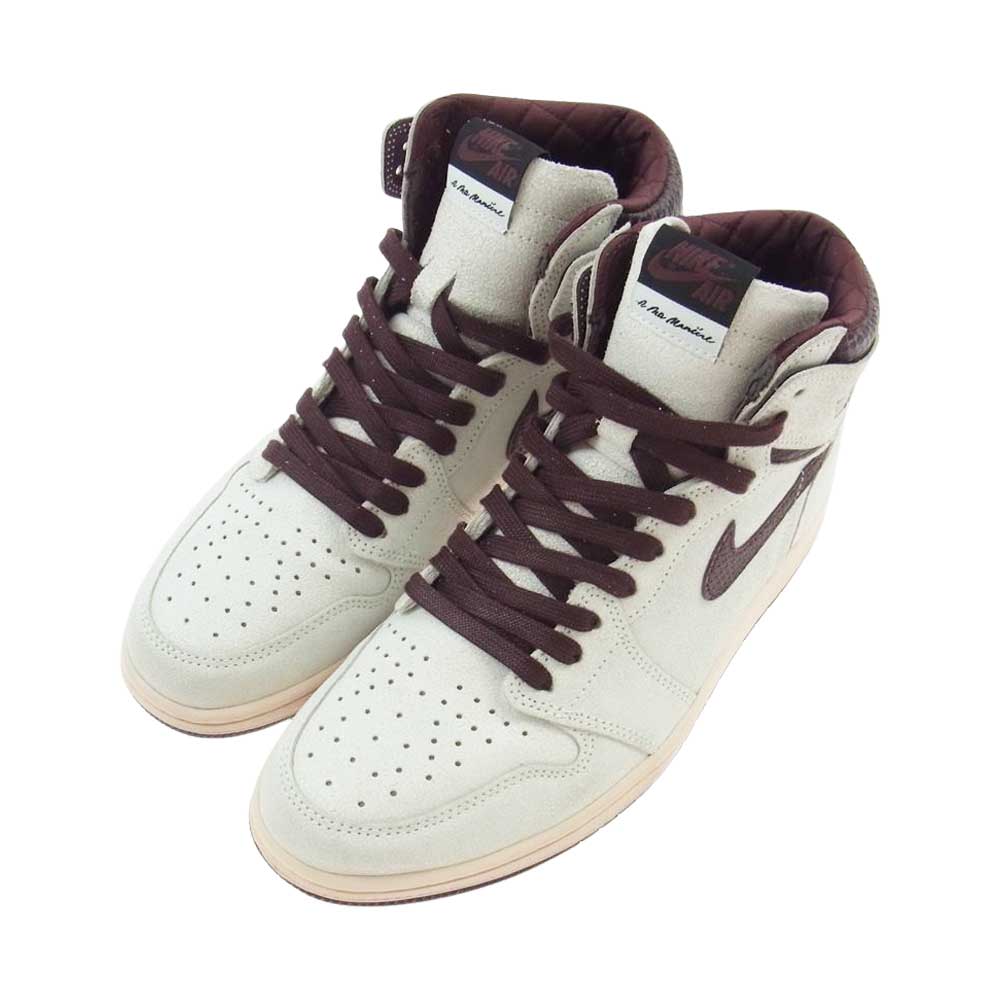 NIKE ナイキ DO7097 100 ×A MA MANIERE AIR JORDAN 1 RETRO HIGH OG SP アマ マニエール エアジョーダン1 ハイカットスニーカー ホワイト系 エンジ系 28.5cm【極上美品】【中古】