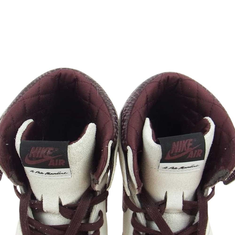 NIKE ナイキ DO7097 100 ×A MA MANIERE AIR JORDAN 1 RETRO HIGH OG SP アマ マニエール エアジョーダン1 ハイカットスニーカー ホワイト系 エンジ系 28.5cm【極上美品】【中古】