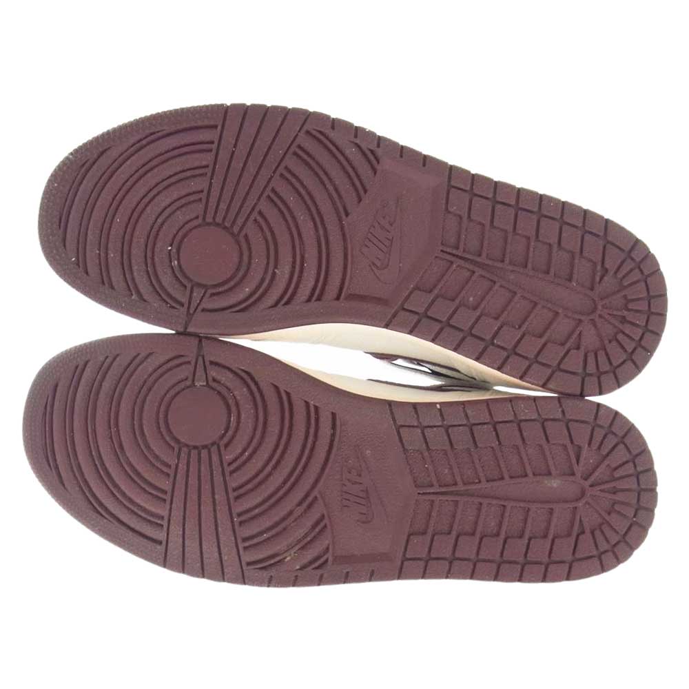 NIKE ナイキ DO7097 100 ×A MA MANIERE AIR JORDAN 1 RETRO HIGH OG SP アマ マニエール エアジョーダン1 ハイカットスニーカー ホワイト系 エンジ系 28.5cm【極上美品】【中古】