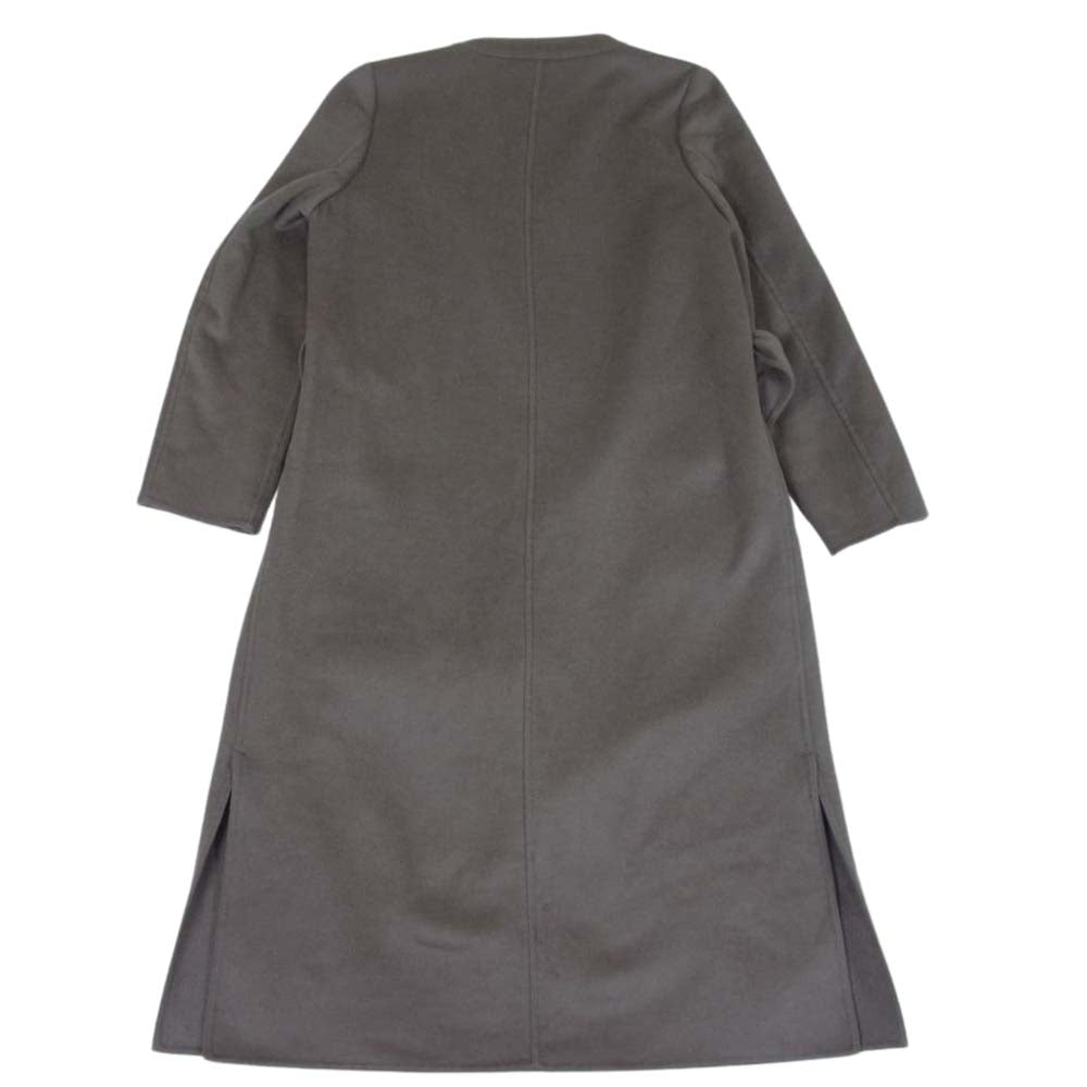 プラステ 20AW 12-0409003 ウールブレンド リバー ベルテッドリボン ノーカラー コート チャコール系 M【中古】