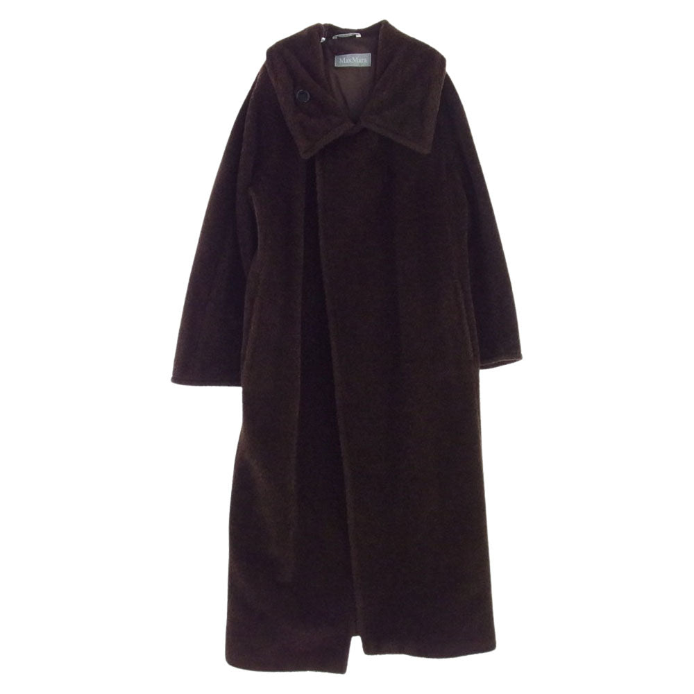 MAX MARA マックスマーラ イタリア製 銀タグ アルパカ ヴァージンウール ベルテッド コート ブラウン系【中古】