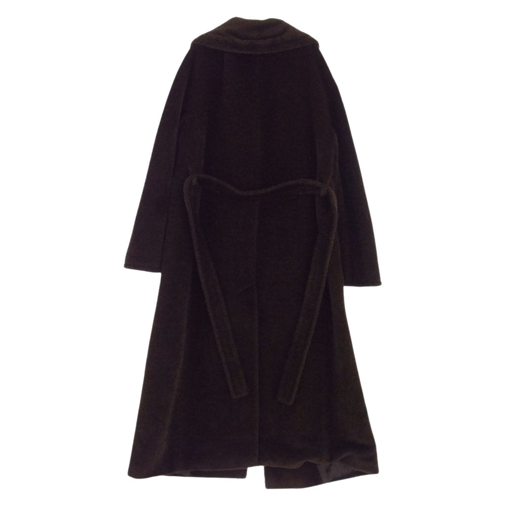 MAX MARA マックスマーラ イタリア製 銀タグ アルパカ ヴァージンウール ベルテッド コート ブラウン系【中古】