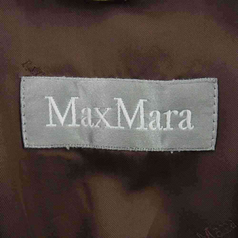 MAX MARA マックスマーラ イタリア製 銀タグ アルパカ ヴァージンウール ベルテッド コート ブラウン系【中古】