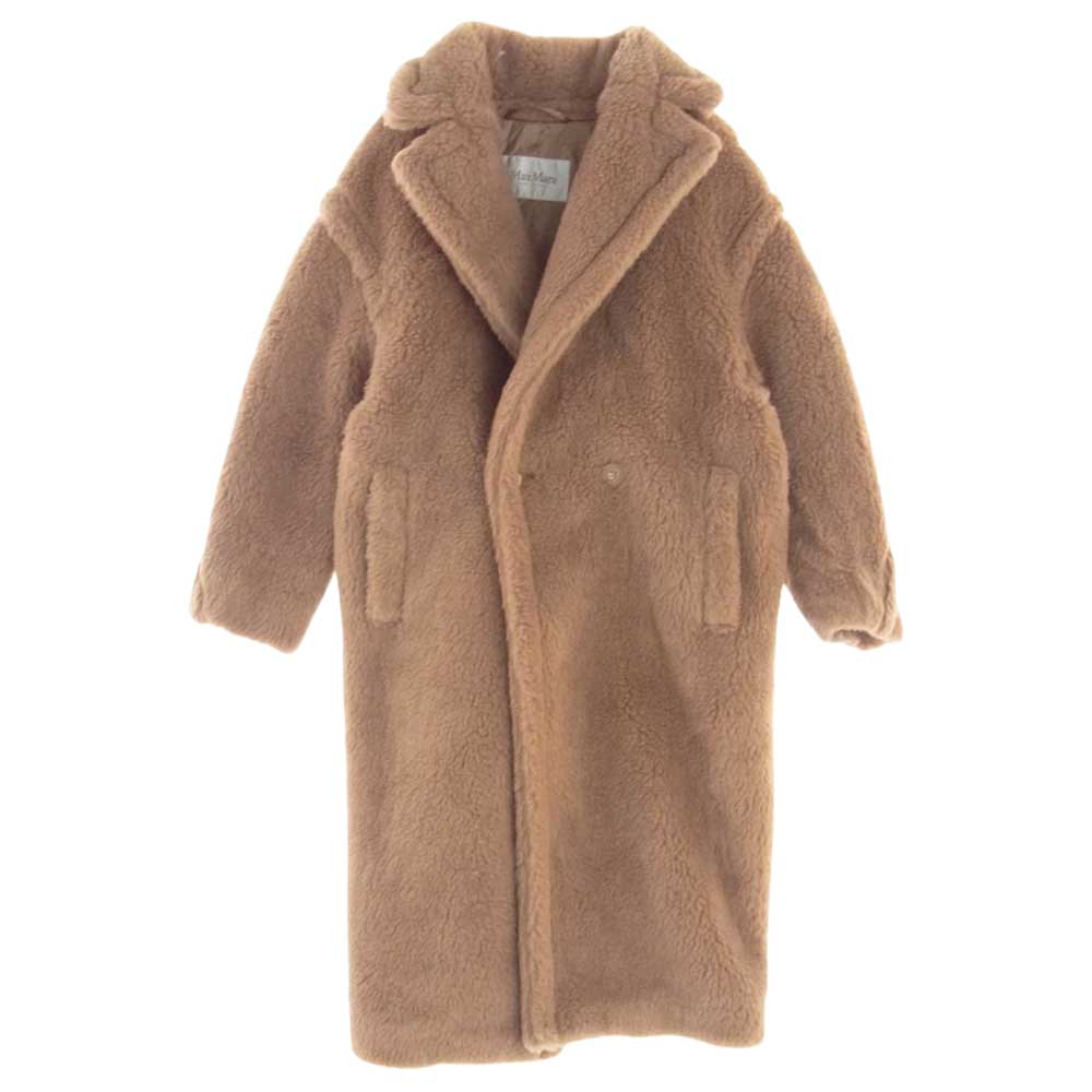 MAX MARA マックスマーラ 101613196 イタリア製 TEDDY BEAR テディベア キャメル ファー ボア ロングコート ブラウン系 XS【美品】【中古】