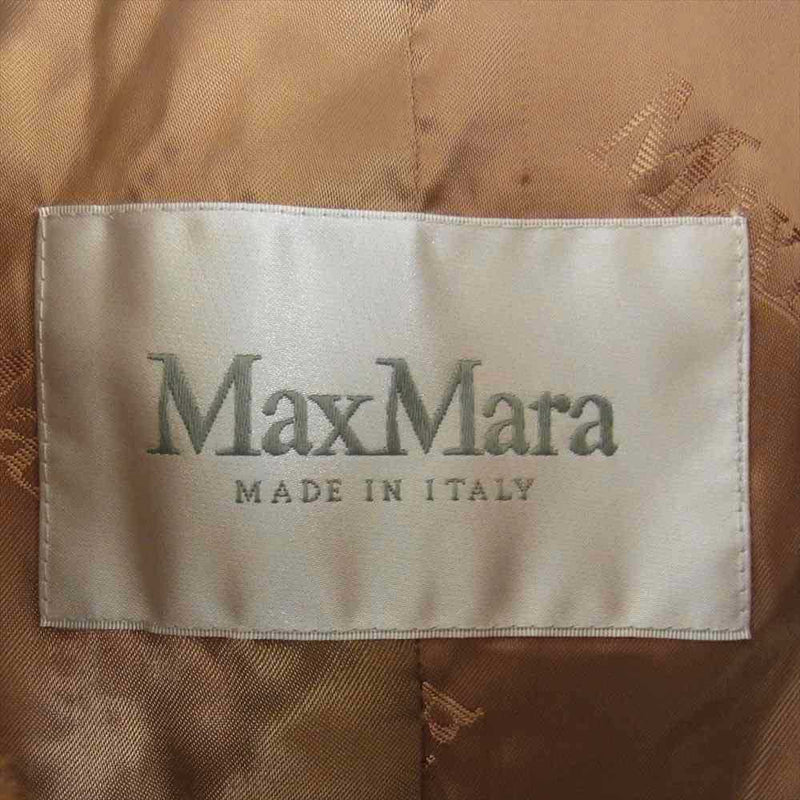 MAX MARA マックスマーラ 101613196 イタリア製 TEDDY BEAR テディベア キャメル ファー ボア ロングコート ブラウン系 XS【美品】【中古】