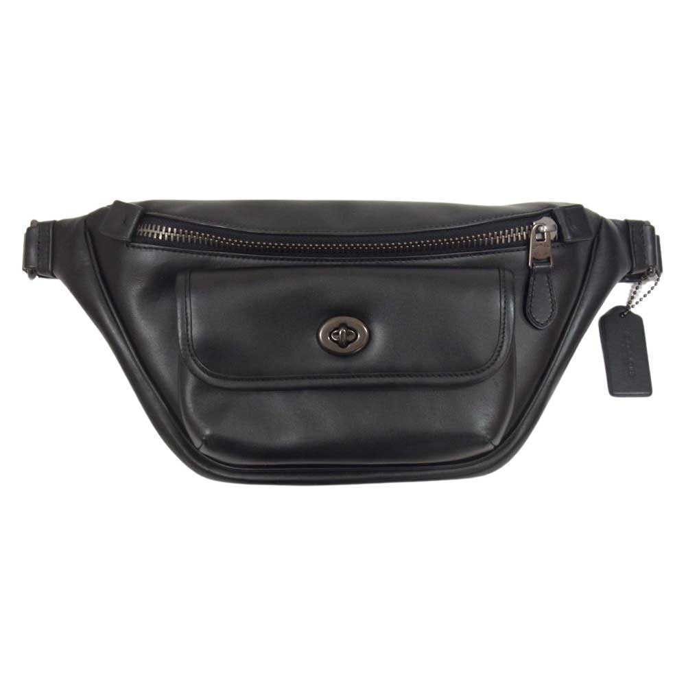 COACH コーチ C1277 Heritage Belt Bag ヘリテイジ ベルト バッグ ウエスト バッグ ブラック系【中古】