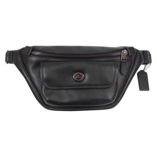 COACH コーチ C1277 Heritage Belt Bag ヘリテイジ ベルト バッグ ウエスト バッグ ブラック系【中古】