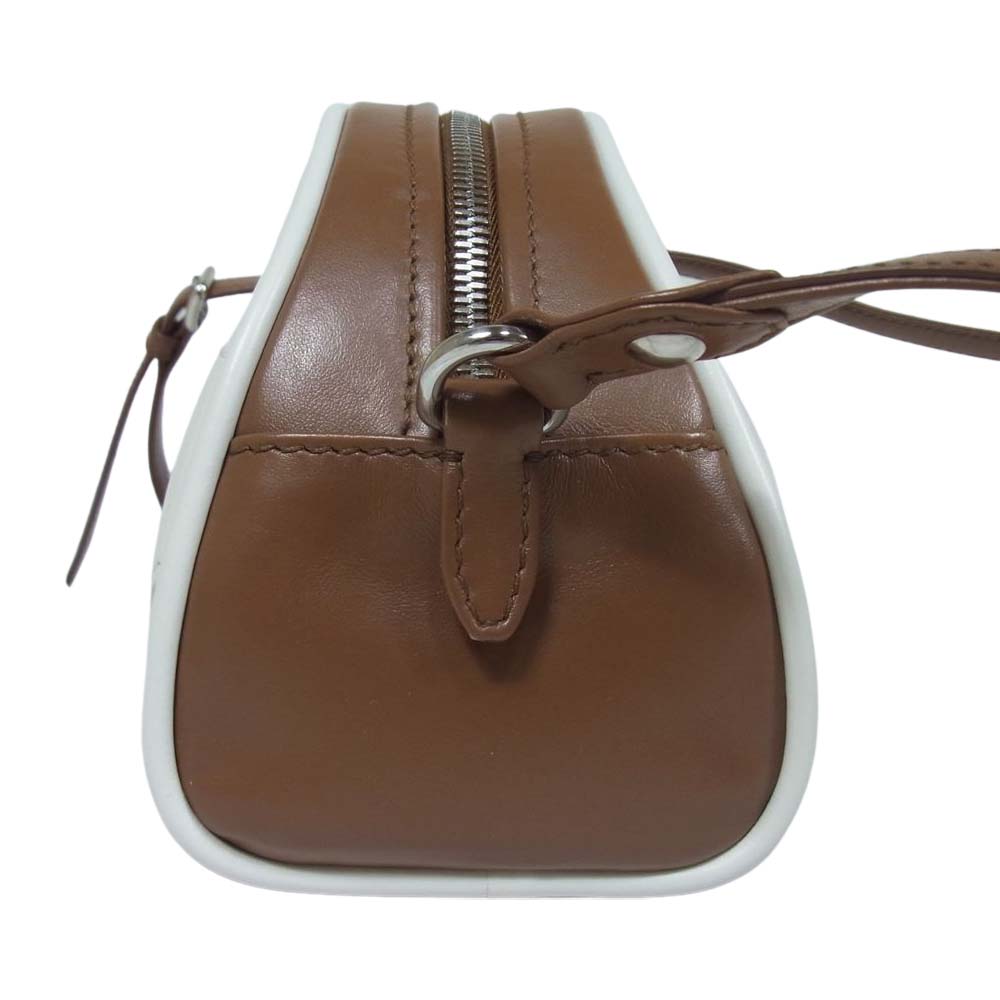 PRADA プラダ 1BH140 2way ボウリング バッグ ブラウン系【中古】