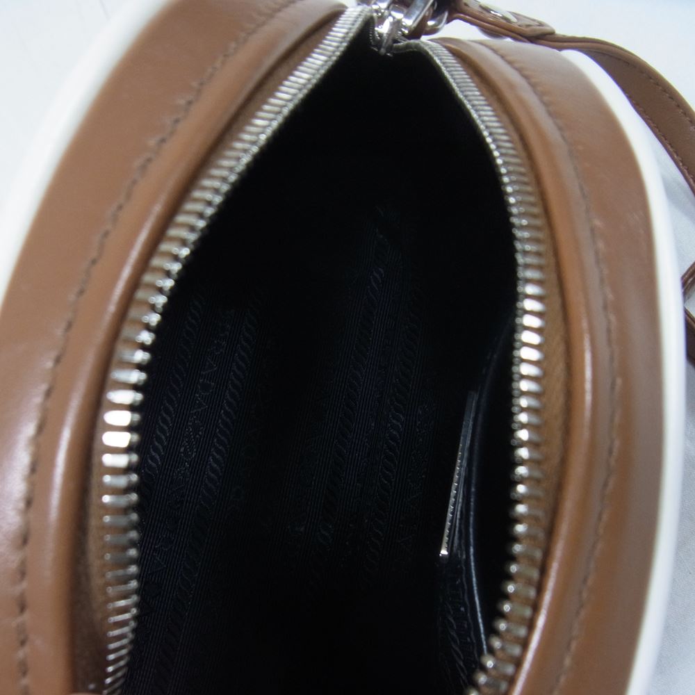 PRADA プラダ 1BH140 2way ボウリング バッグ ブラウン系【中古】