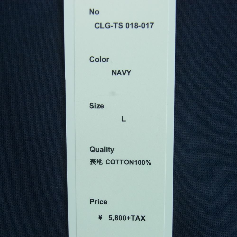 CHALLENGER チャレンジャー CLG-TS 018-17 EM FISH LOGO TEE フィッシュ ボーン ロゴ刺繍 クルーネック 半袖 Tシャツ ネイビー系 L【中古】