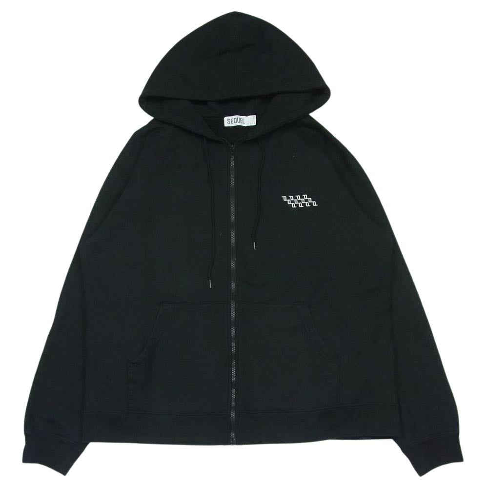 シークエル POP BY JUN 限定 ZIP HOODIE フルジップ ジップアップ スウェット パーカー フーディ ブラック系 XL【中古】