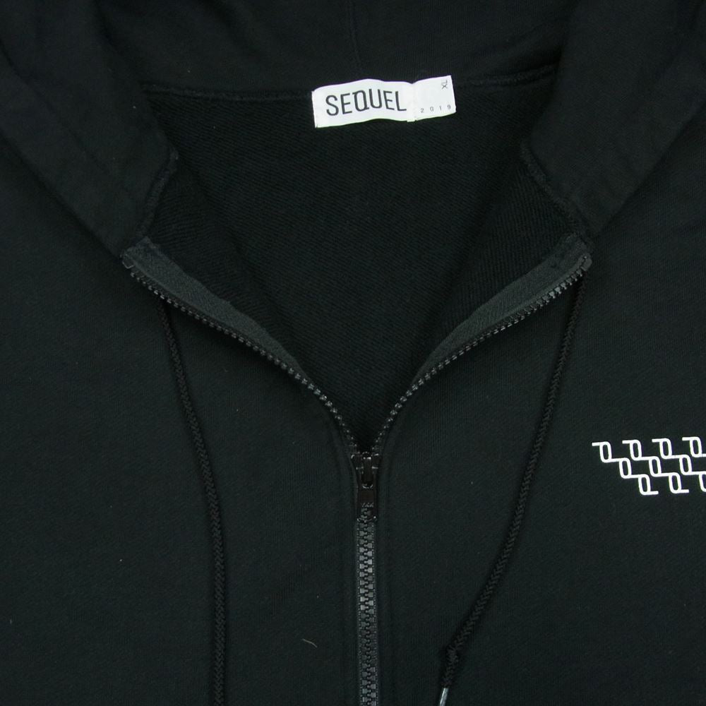 シークエル POP BY JUN 限定 ZIP HOODIE フルジップ ジップアップ スウェット パーカー フーディ ブラック系 XL【中古】