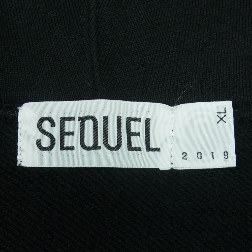 シークエル POP BY JUN 限定 ZIP HOODIE フルジップ ジップアップ スウェット パーカー フーディ ブラック系 XL【中古】