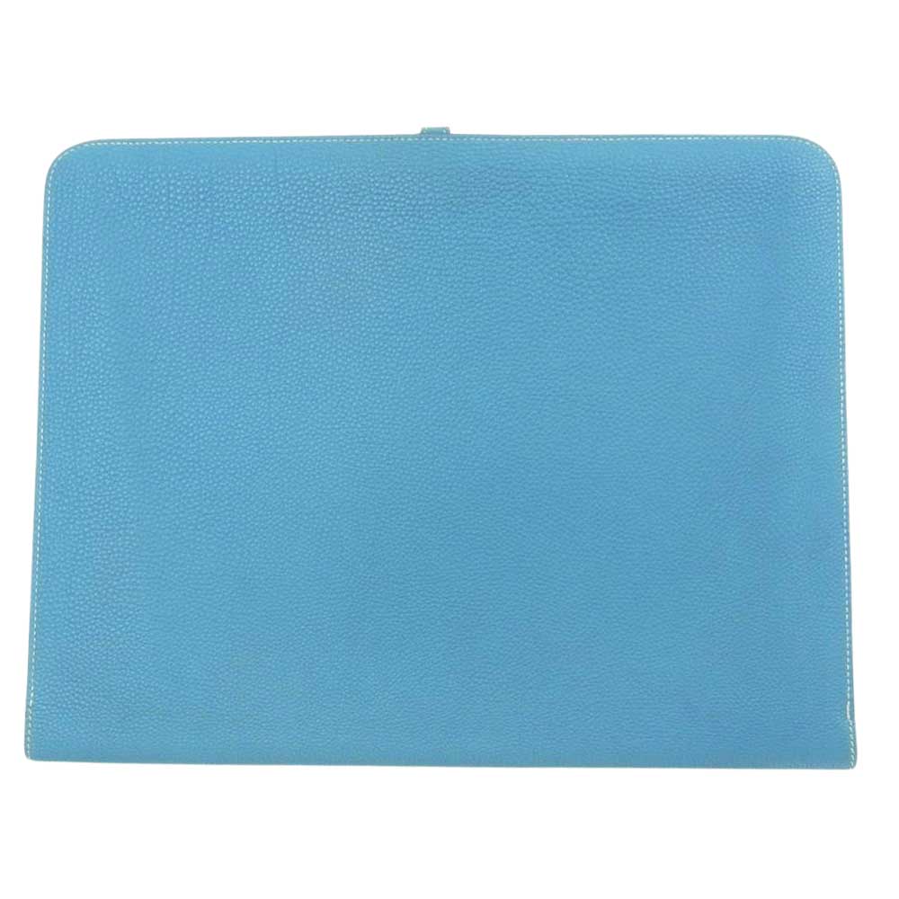 HERMES エルメス □G刻印 ドゴンミーティング トゴ クラッチバッグ ドキュメントケース ライトブルー系【中古】