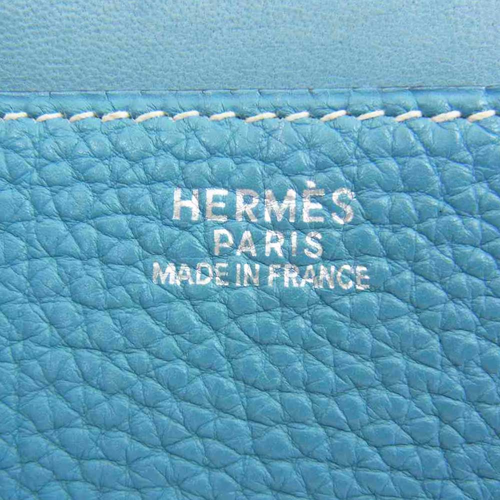 HERMES エルメス □G刻印 ドゴンミーティング トゴ クラッチバッグ ドキュメントケース ライトブルー系【中古】